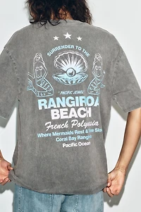 WASHED EFFECT TEXT T-SHIRT