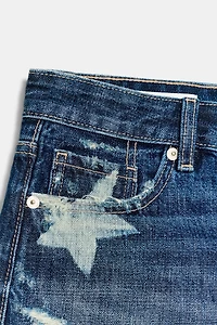 TRF MID-RISE STAR DENIM SHORTS