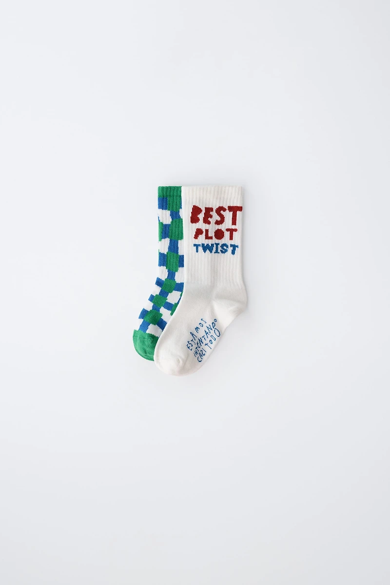 CLARA CEBRIAN © PRINT MID-CALF SOCKS - TWO PACK