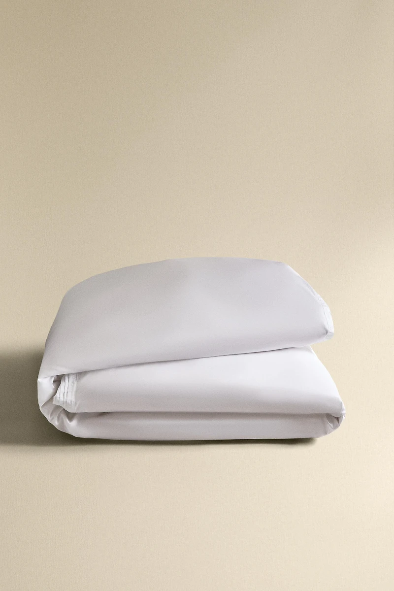 SATEEN COTTON DUVET COVER WITH PLEATED EDGE (400 THREAD COUNT)
