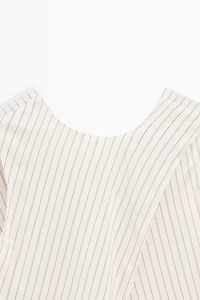 STUDIO flowing striped wrap top