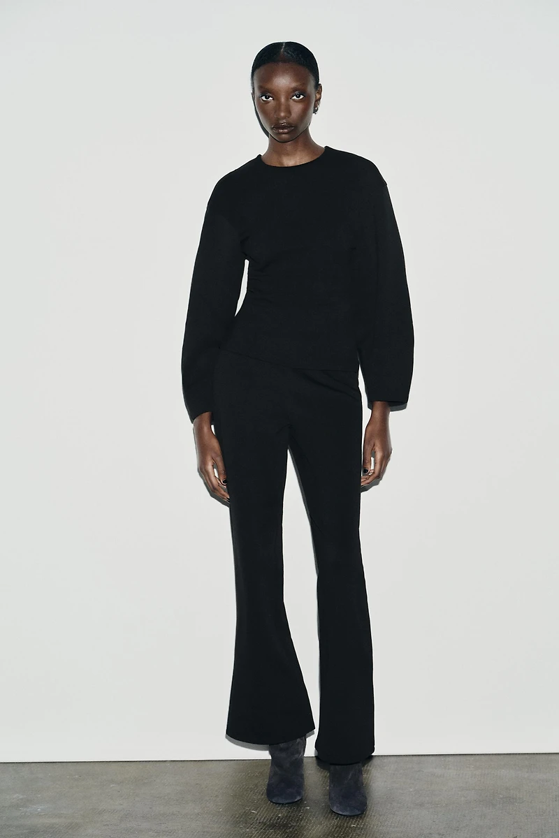 INTERLOCK WIDE LEG PANTS