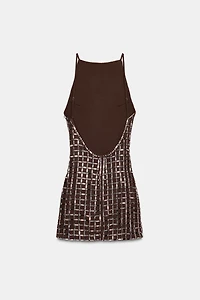 SPARKLY MESH SHORT DRESS