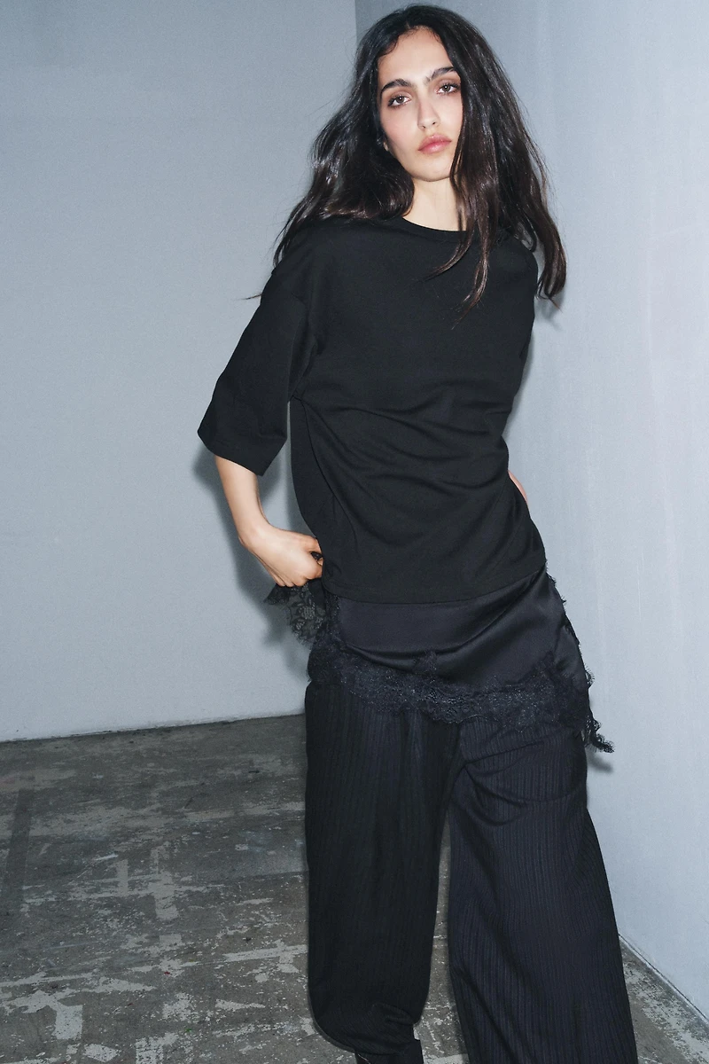 COMBINATION LACE T-SHIRT