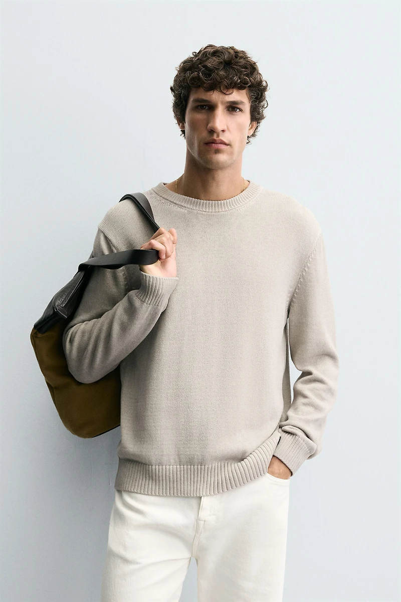 WASHED EFFECT TEXTURED SWEATER