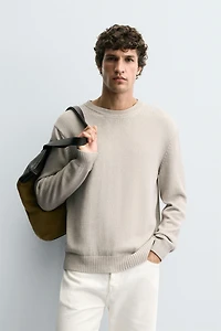 WASHED EFFECT TEXTURED SWEATER
