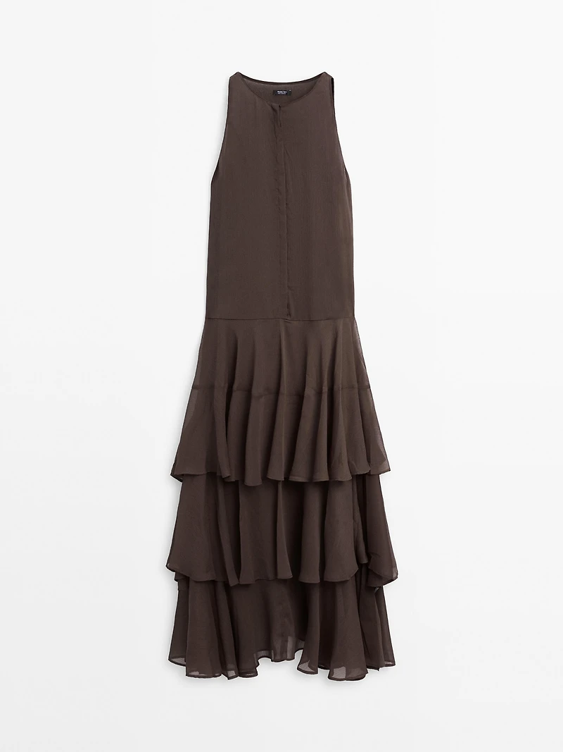 Long flowing dress with ruffles
