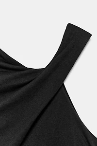ASYMMETRIC DRAPED T-SHIRT