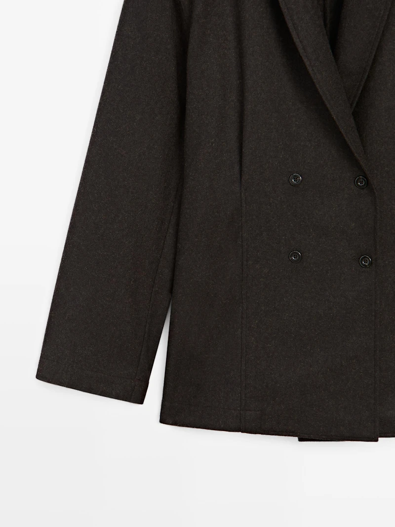 Wool blend double-breasted blazer