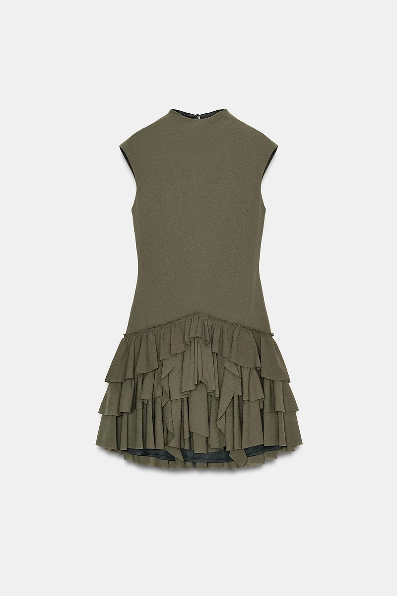 RUFFLED SHORT DRESS