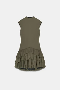 RUFFLED SHORT DRESS