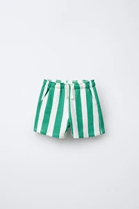 BERMUDA EN MOLLETON STRAIGHT À RAYURES