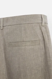 100% WASHED LINEN SUIT PANTS