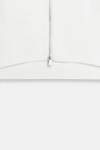 CROPPED KNIT JACKET WITH ZIPPER
