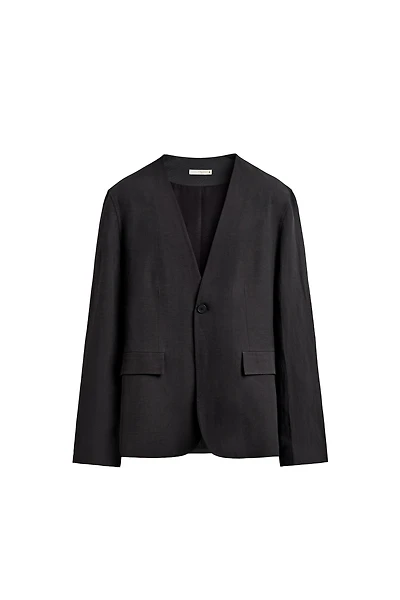Relaxed-Fit Collarless Blazer