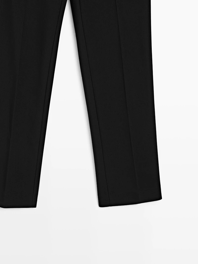 Pantalon cigarette en crêpe