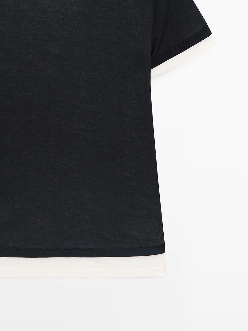 Short sleeve layered T-shirt