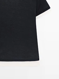 Short sleeve layered T-shirt
