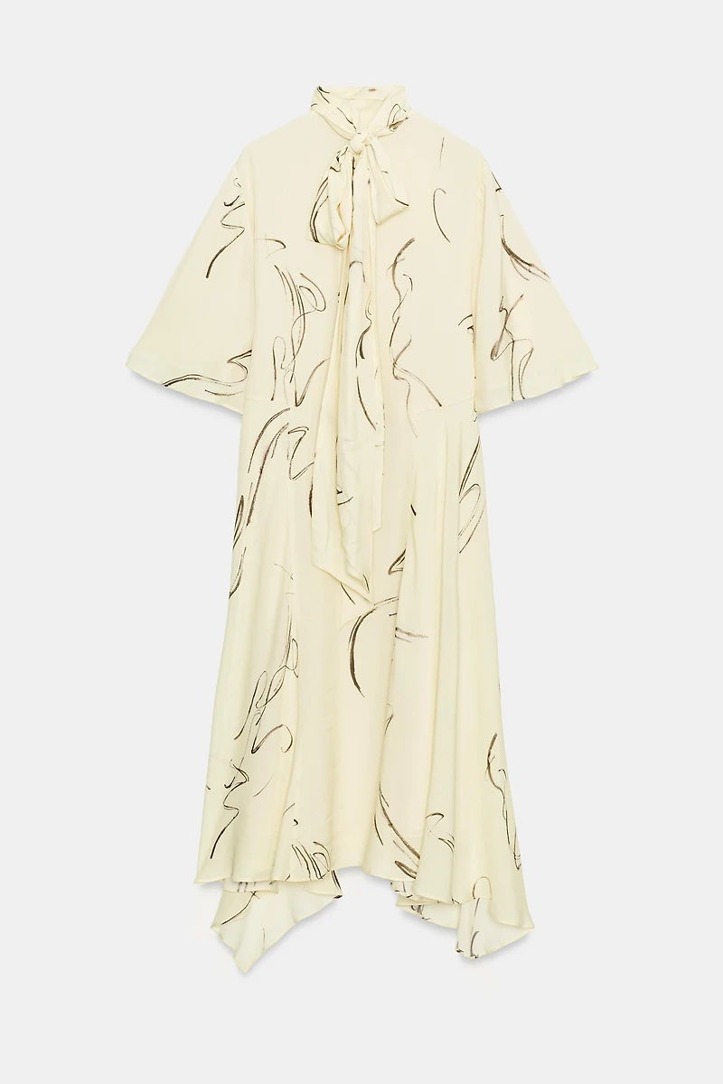 ZW COLLECTION PRINTED DRESS WITH TIES