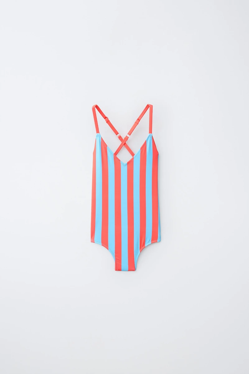 6-14 YRS STRIPED SWIMSUIT