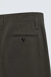 COTTON - VISCOSE PLEATED PANTS