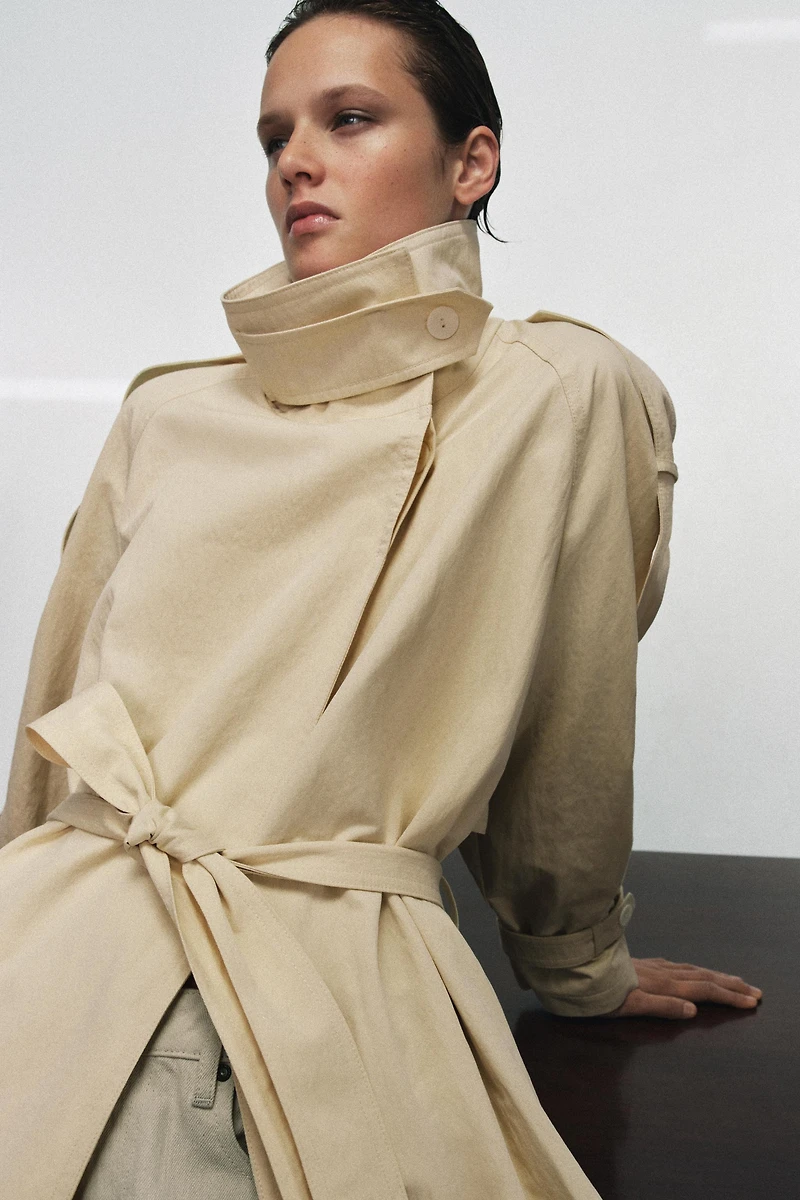 ZW COLLECTION HIGH-NECK TRENCH COAT