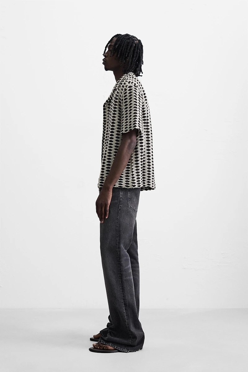 CHEMISE JACQUARD CONTRASTÉE