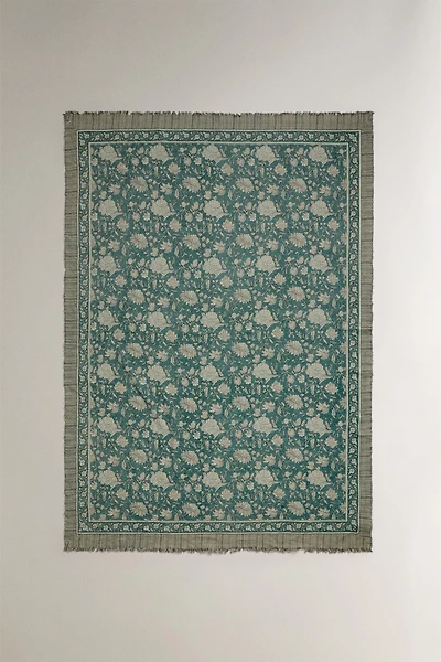 COUVERTURE COTON FLORAL