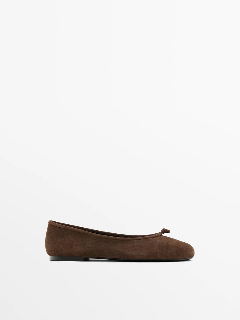 Ballerine en cuir à nœud