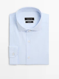 Chemise slim à rayures 100 % coton