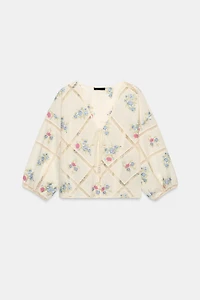 LADDER STITCH EMBROIDERED BLOUSE