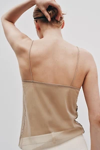 BEADED SEQUIN TULLE TOP