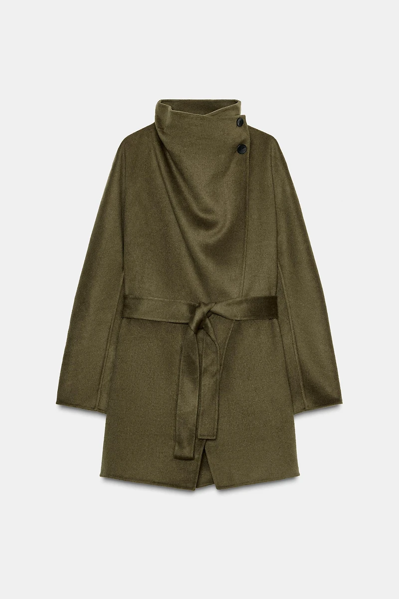 HIGH COLLAR WOOL BLEND COAT ZW COLLECTION