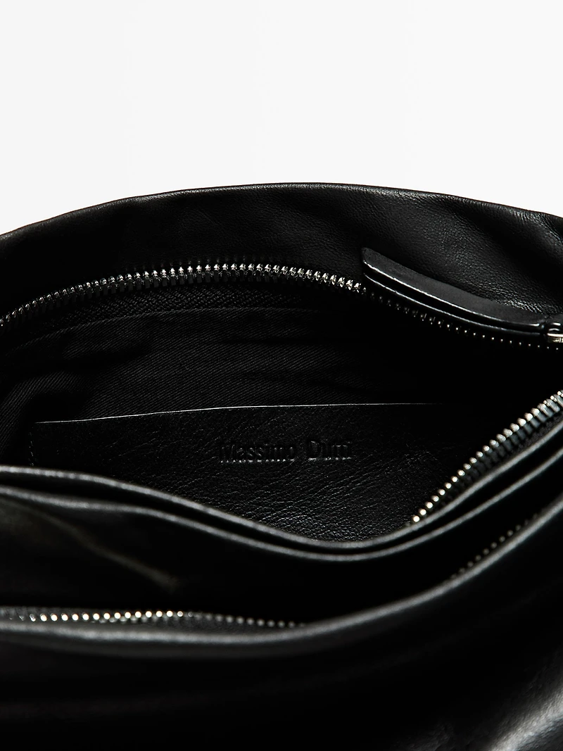Small nappa leather bag with compartments