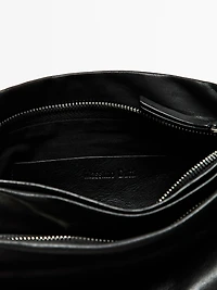 Small nappa leather bag with compartments