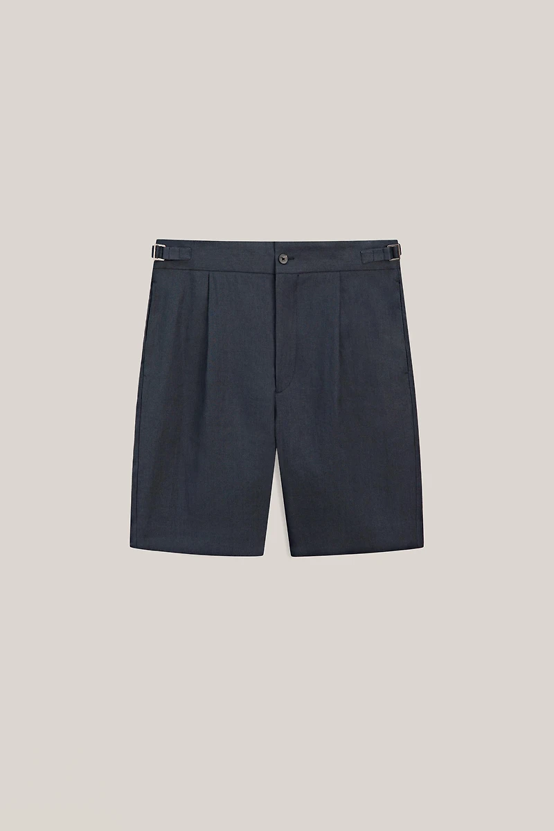 Total look darted linen Bermuda shorts - LIMITED EDITION