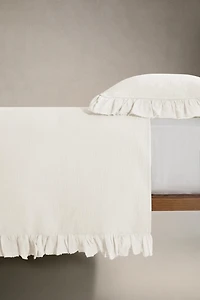 TEXTURED BEDSPREAD WITH RUFFLE