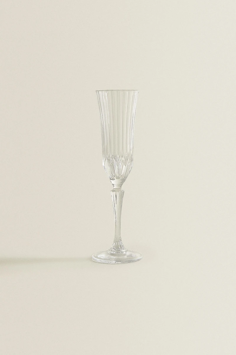 ENGRAVED CRYSTALLINE FLUTE GLASS WITH ENGRAVED GLASS EFFECT