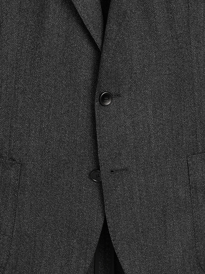 Herringbone wool blend blazer
