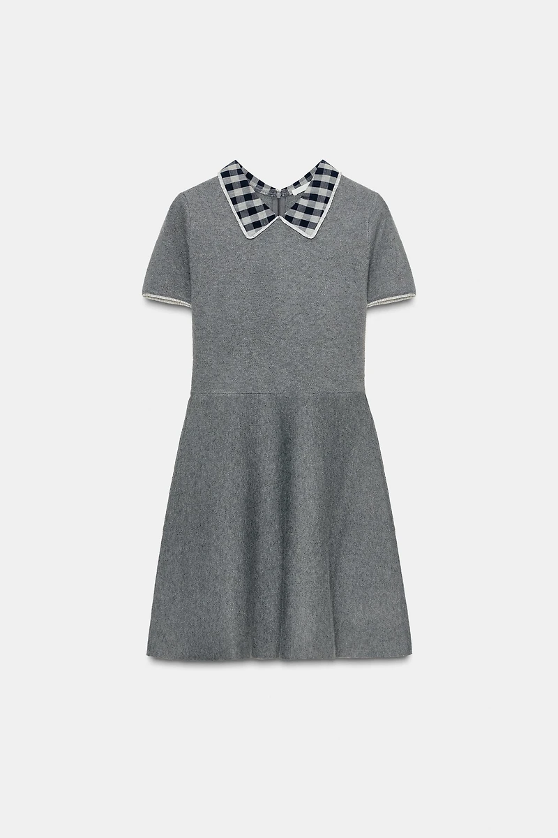 CONTRAST COLLAR DRESS