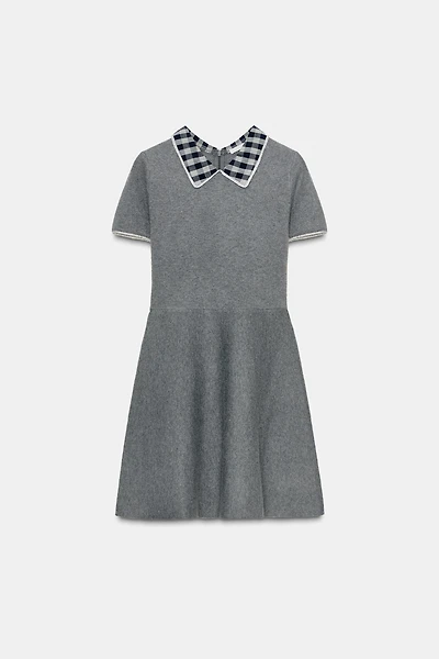 CONTRAST COLLAR DRESS
