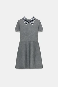 CONTRAST COLLAR DRESS