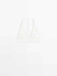 Textured triangle bikini top