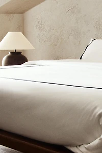 BORDERED SATEEN DUVET COVER