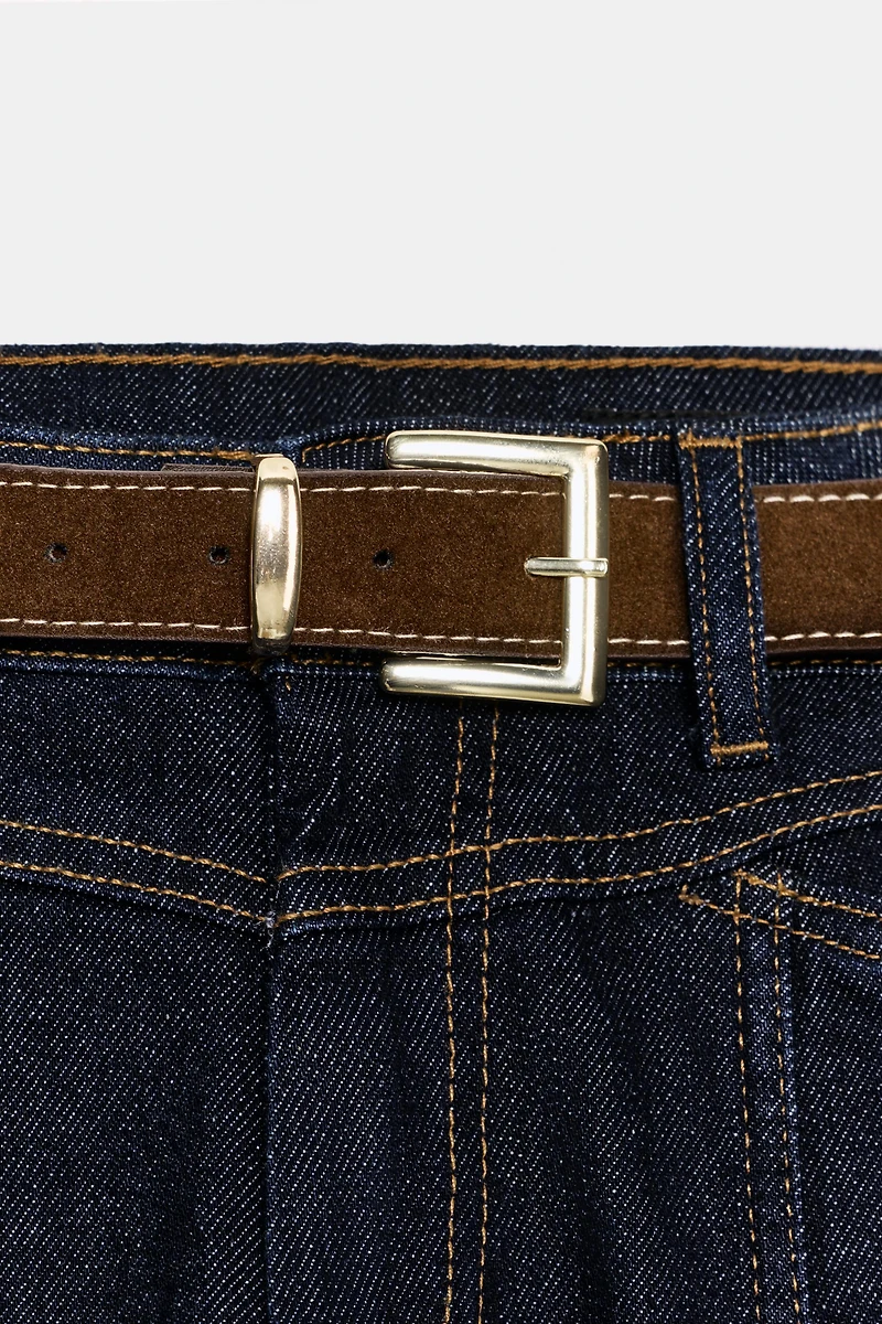Z1975 MID-RISE STRAIGHT SLIM BELTED JEANS