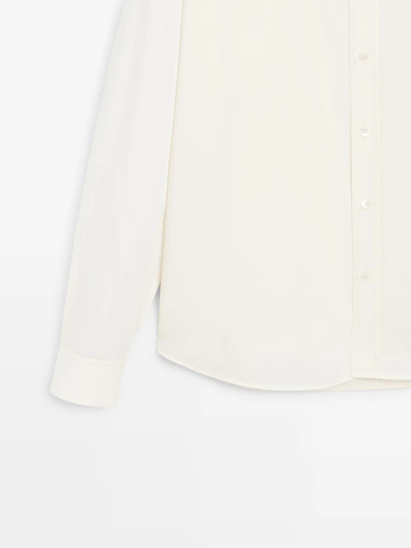 Regular fit cotton blend shirt