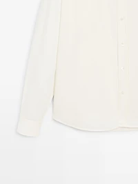 Regular fit cotton blend shirt