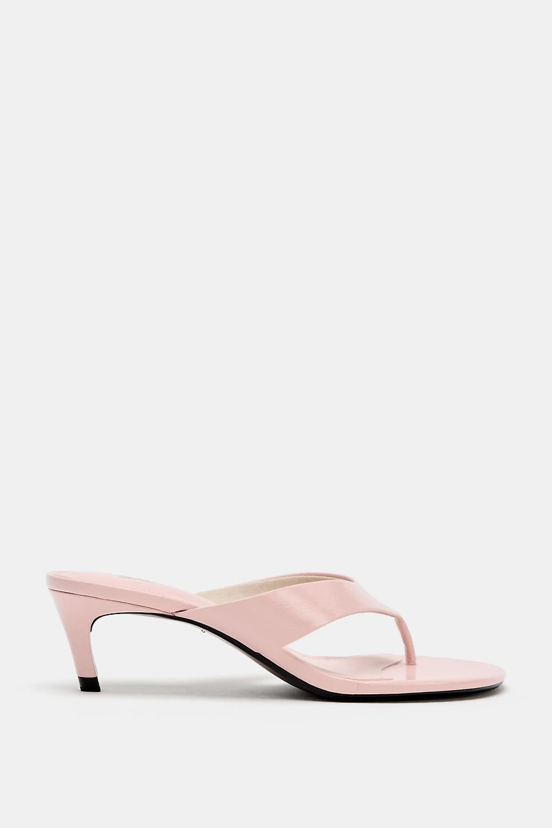 HEELED LEATHER SANDALS