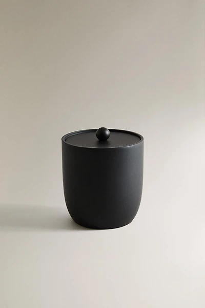BLACK RESIN BATHROOM JAR