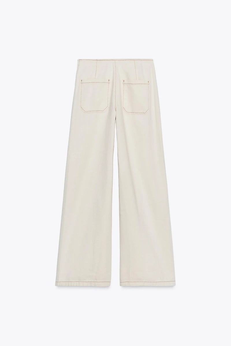 Z1975 BEADED HIGH RISE WIDE LEG JEANS